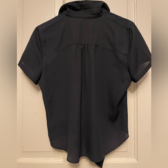 Jcrew Navy Button-Up Tie Front Shirt NWOT - Picture 4 of 8